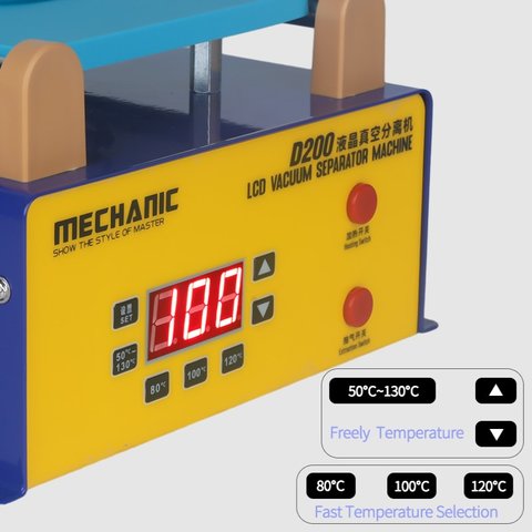 LCD Touch Screen Glass Separator Mechanic D200, (with vacuum pump, used for screens up to 8.5") Preview 4