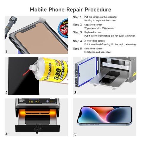 LCD Module Gluing Machine Mechanic GAN-03 FENIX compatible with Cell Phones; Tablets, (used for screens up to 16") Preview 5