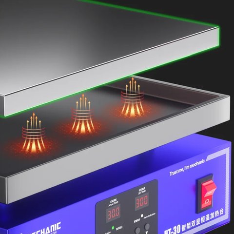 Preheating Platform Mechanic HT-30, (for motherboards repairing, 30*30cm, 0-300°С, 800W) Preview 2