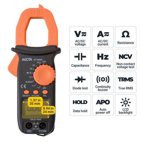 Pinza amperimétrica Accta AT-600C Vista previa  4