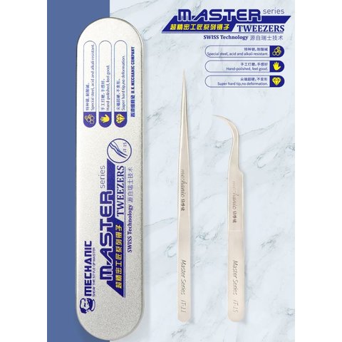 Pinzas para smd Mechanic IT-15, encorvado, 115 mm Vista previa  1