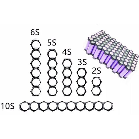 Крепление для аккумуляторов 18650, сота, 1x2 Превью 1
