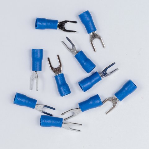 Наконечник SV1.25-3.5, 3,5 мм, вилковий, з частковою ізоляцією, синій, 10 шт., 0,5-1,5 мм² Прев'ю 1