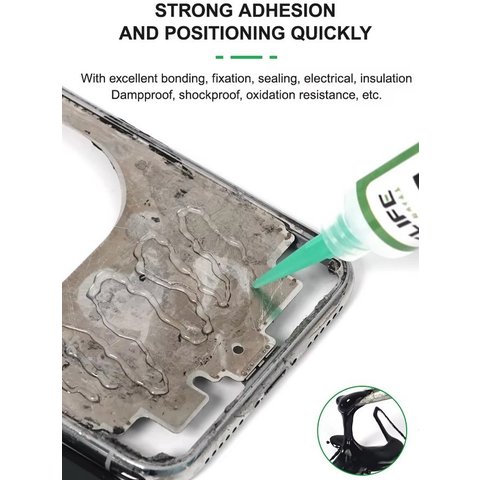 Клей RELIFE RL-035A, полиуретановый, черный, для приклеивания задних крышек, для дисплейных рамок, 5 мл Превью 3