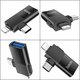 Адаптер Hoco UA17, USB тип-C, USB тип-A, Lightning, чорний, 2 in 1, #6942007602303 Прев'ю 1