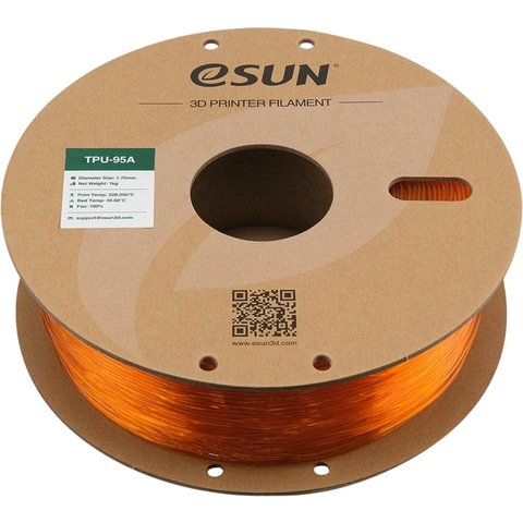 Філамент для 3D-принтера eSUN TPU-95A Translucent Orange, 1 кг Прев'ю 2