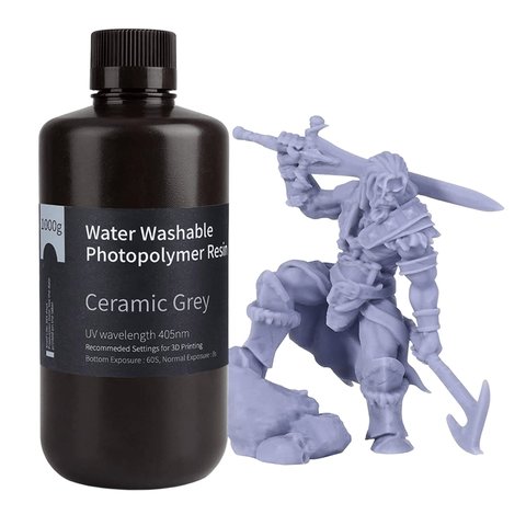 Фотополимерная смола для 3D-принтера ELEGOO Ceramic Grey (водосмываемая), 1 кг Превью 5